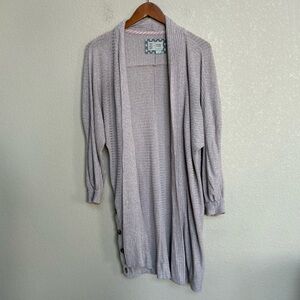Anthropologie Monday Through Friday Dusty Pink Long Open Cardigan Size S Women’s